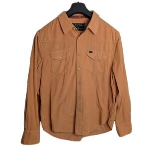 True Grit Shirt Men Corduroy Button Down Pearl Snap Cowboy Western Orange XL